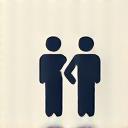 Icono de dos personas interactuando, representando colaboración